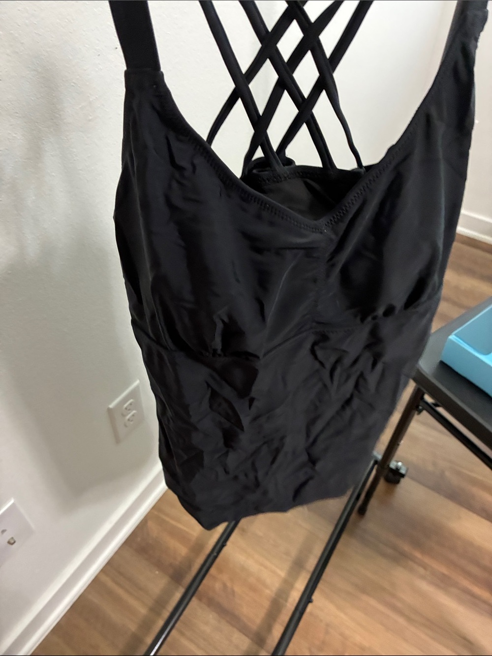 NWT Tempt Me Black Crisscross-Back Swim Top